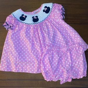 Minnie Mouse Smocked Set